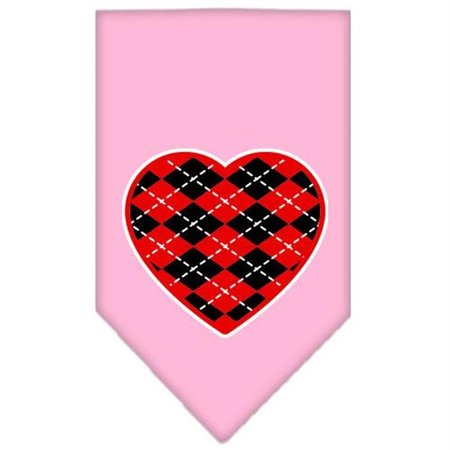 UNCONDITIONAL LOVE Argyle Heart Red Screen Print Bandana Light Pink Small UN906188